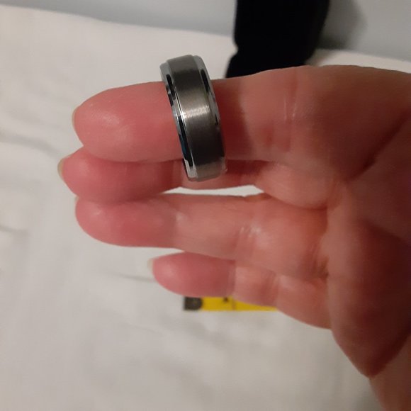 Two Tone Tungsten Carbide Men's Wedding Band, Size; 10.5, Engraved; I Love You - Picture 11 of 15